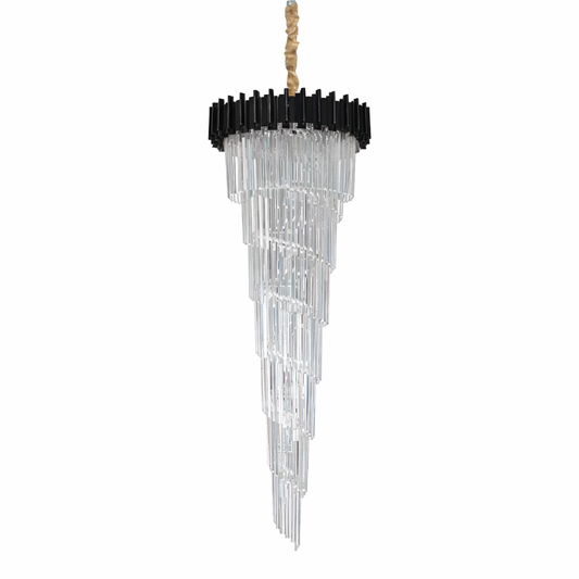 Candelabru Cristal CC110/600x1800BK , 28xE14, Diametru 60cm, Inaltime 180cm, Negru, Inaltime Reglabila, Design Elegant Candelabre Cristal Default Title Alessandro Design