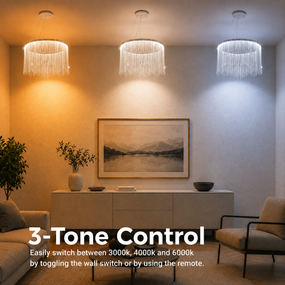 LED похот, окачена с дистанционното управление на Magnus Illumina, 38W, студена/гореща/неутрална светлина, размазана, лъскава хром