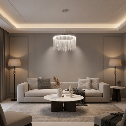 LED похот, окачена с дистанционното управление на Magnus Illumina, 38W, студена/гореща/неутрална светлина, размазана, лъскава хром