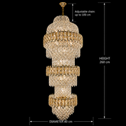 Candelabru Cristal TRIO Regalis 63xE14, Diametru 80cm, Inaltime 260cm, Auriu Lucios, Inaltime Reglabila, Design Elegant Candelabre Cristal Default Title Alessandro Design