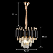 Кристален полилей Nobile VERSAILLES 5xE14, диаметър 40 см, блестящо злато и черно