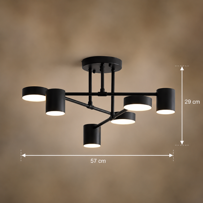 LED полилей GALIOS 26W, 6 елемента, Студена/Топла/Неутрална светлина, Черен