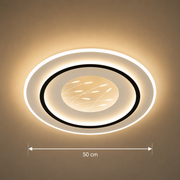 LED полилей с 125W спално дистанционно управление, кръгло, студено/гореща/неутрална светлина, нестабилна, черна