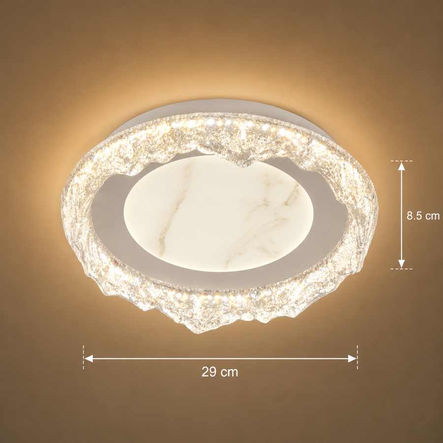 Lustra LED DAIRA Petito, 50W, Diametru 29cm, Lumina Calda/Neutra/Rece, Alb