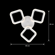 LED полилей ERIKA 20W, 3 квадрата, топла/неутрална/студена светлина, бял, метал и акрил
