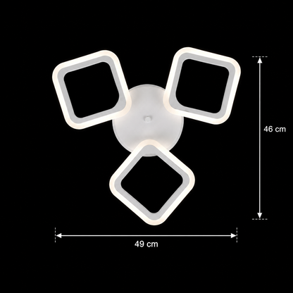LED полилей ERIKA 20W, 3 квадрата, топла/неутрална/студена светлина, бял, метал и акрил