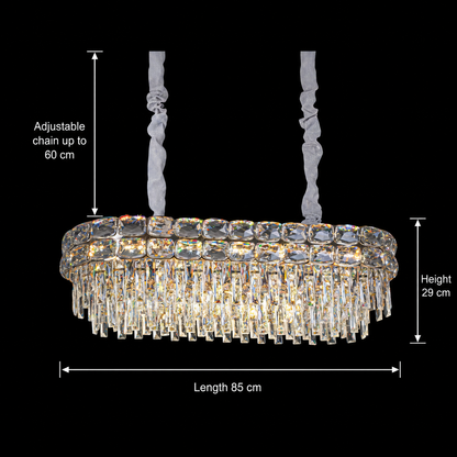 Candelabru Cristal LUCENT Regalis 28xE14, 85x35 cm, Auriu, Inaltime Reglabila, Metal si Cristal Candelabre Cristal Default Title Alessandro Design