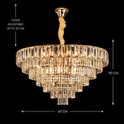 Candelabru Cristal VALMONT Magno 12xE14, D60 cm, Auriu, Inaltime Reglabila, Metal si Cristal Candelabre Cristal Default Title Alessandro Design