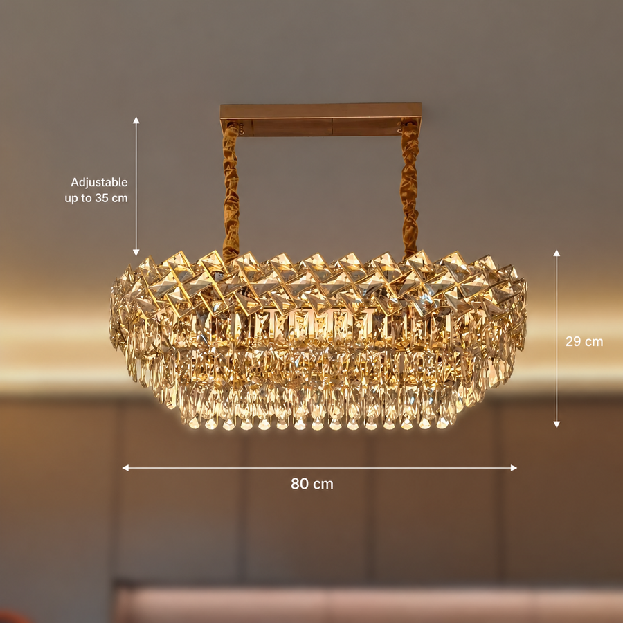 Кристален полилей WINDSOR Regalis 10x E14, блестящо злато, регулируема височина Кристални полилеи Заглавие по подразбиране Alessandro Design