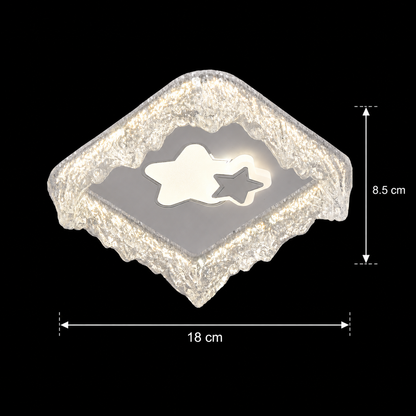 Lustra LED ICE Petito, 22W, Dimensiune 18x18cm, Lumina Calda/Neutra/Rece, Alb, Metal si Acril