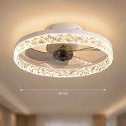 Lustra LED VEYA cu Telecomanda, 38W, D50cm, Lumina Rece/Neutra/Calda, Metal si Plastic, Alb