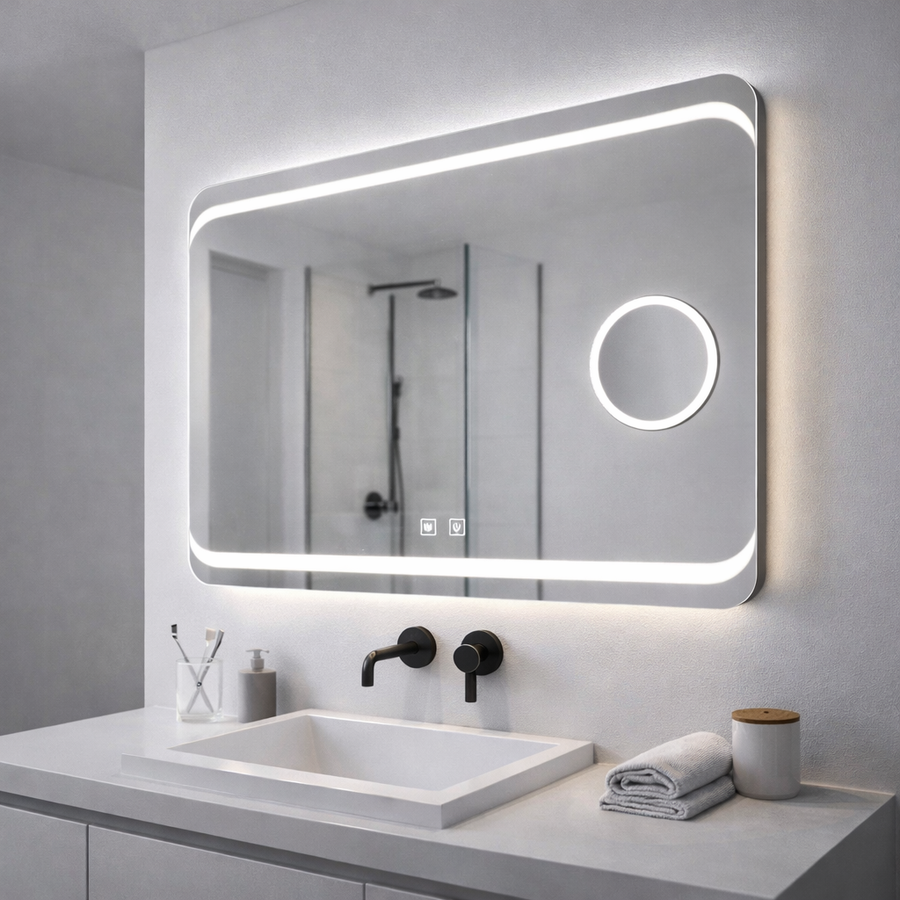 Правоъгълно LED огледало, 80x60cm, Stella Touch, система против запотяване Огледала Korman E Заглавие по подразбиране Alessandro Design