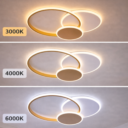 LED полилей с дистанционно управление KILLIAN 46W, 3 кръга, студена/топла/неутрална светлина 3000K/4000K/6000K, димиране, златисто бели LED полилеи с дистанционно управление Заглавие по подразбиране Alessandro Design