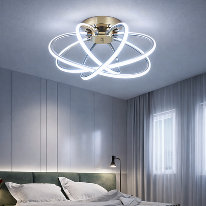 Lustra LED cu Telecomanda LT770/500GD, 45W, Lumina Calda/Rece/Neutra 3000K/4000K/6000K, Dimabila, Aurium Metal Lustre LED cu Telecomanda Default Title Alessandro Design