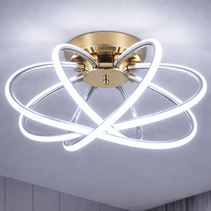 Lustra LED cu Telecomanda LT770/500GD, 45W, Lumina Calda/Rece/Neutra 3000K/4000K/6000K, Dimabila, Aurium Metal Lustre LED cu Telecomanda Default Title Alessandro Design