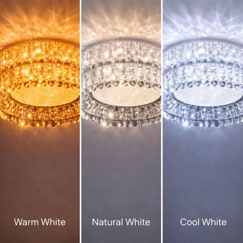 Lustra LED cu Telecomanda, LLC153/500CH, Cristal si Metal, 59W, 1 Cerc, Dimabila, Inaltime Reglabila, Lumina Rece/Calda/Neutra, Iluminat Luxos Lustre LED cu Telecomanda Default Title Alessandro Design