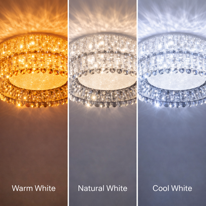 Lustra LED cu Telecomanda, LLC153/500CH, Cristal si Metal, 59W, 1 Cerc, Dimabila, Inaltime Reglabila, Lumina Rece/Calda/Neutra, Iluminat Luxos Lustre LED cu Telecomanda Default Title Alessandro Design