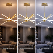 Lustra LED cu Telecomanda LT176/5GD, 69W, 5 Elemente, Lumina Rece/Clada/Neutra 3000K/4000K/6000K, Dimabila, Auriu, Inaltime Reglabila, Metal si Acril Lustre LED cu Telecomanda Default Title Alessandro Design
