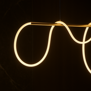 LED полилей DIVINO Gold 96W с гъвкава силиконова тръба, 96W, 150cm - Регулируема светлина 3000K/4000K/6000K Модерни полилеи Заглавие по подразбиране Alessandro Design
