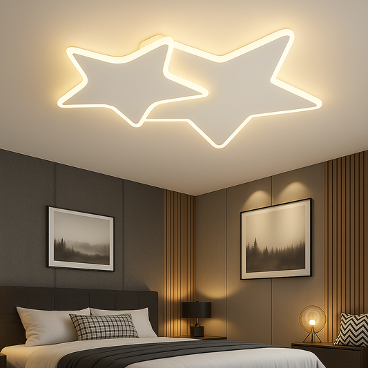 Lustra LED cu telecomanda 41W, Stele, lumina Rece/Calda/Neutra, Dimabila, Alb Lustre LED cu Telecomanda Default Title Alessandro Design