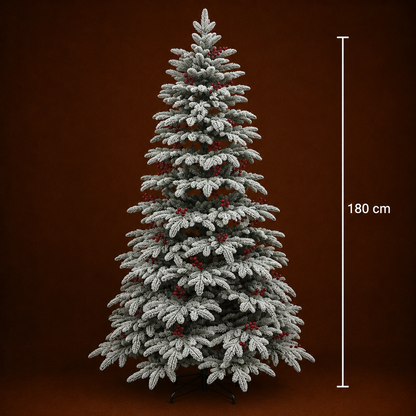 Brad Artificial CRAN, 180 cm, 505 vârfuri, Verde si Alb