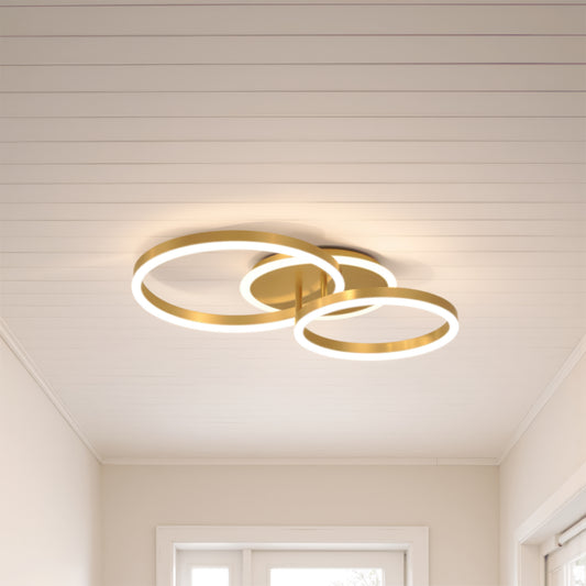 LED полилей с дистанционно управление RINOVA 66W, 2 кръга, студена/топла/неутрална светлина, димиране, лъскаво златно LED полилеи с дистанционно управление Заглавие по подразбиране Alessandro Design