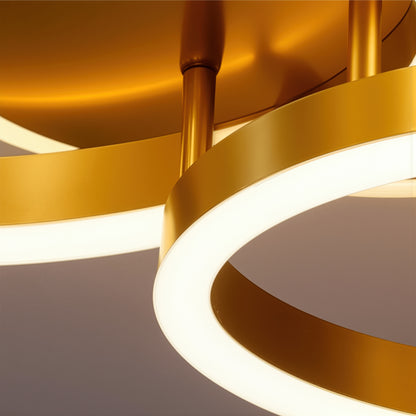 LED полилей с дистанционно управление RINOVA 66W, 2 кръга, студена/топла/неутрална светлина, димиране, лъскаво златно LED полилеи с дистанционно управление Заглавие по подразбиране Alessandro Design