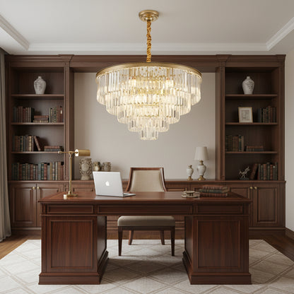 Кристален полилей CHAMBORD Eleganza 8xE14, диаметър 48 см, матово злато Кристални полилеи Заглавие по подразбиране Alessandro Design