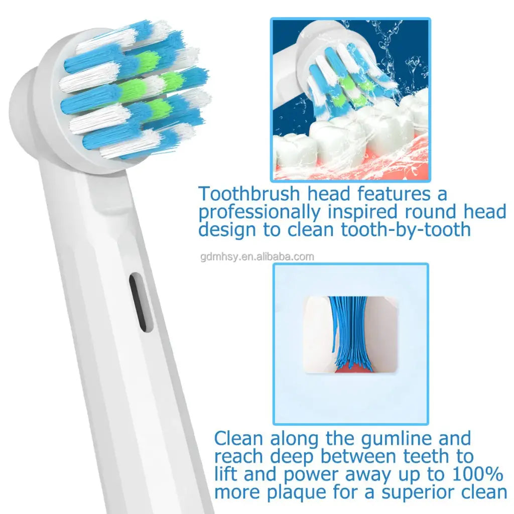 Резервна четка за зъби TB-20, съвместима с Oral-B, Cross Action, 4 бр. Personal Care Заглавие по подразбиране Alessandro Design