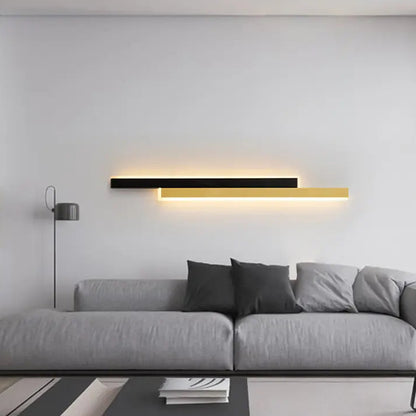 LINIUS LED полилей 29W, 2 елемента, линейна, топла/неутрална/студена светлина, златисто черни интериорни стенни лампи Заглавие по подразбиране Alessandro Design