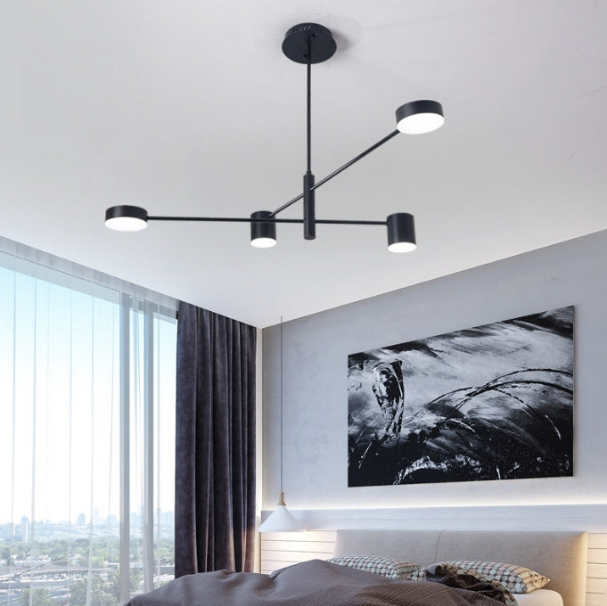 GALIOS LED полилей 48W, 4 елемента, студена/топла/неутрална светлина, черен Модерни полилеи Заглавие по подразбиране Alessandro Design