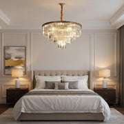 Кристален полилей CHAMBORD Eleganza 8xE14, диаметър 48 см, матово злато Кристални полилеи Заглавие по подразбиране Alessandro Design