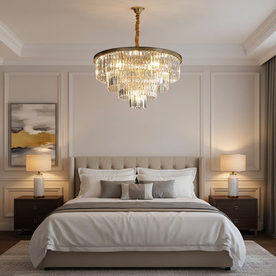 Кристален полилей CHAMBORD Elegance 8xE14, Диаметър 48см, Матово злато