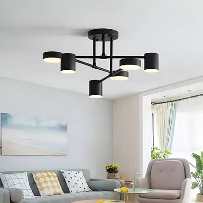 LED полилей GALIOS 26W, 6 елемента, студена/топла/неутрална светлина, черни апликирани LED полилеи Заглавие по подразбиране Alessandro Design