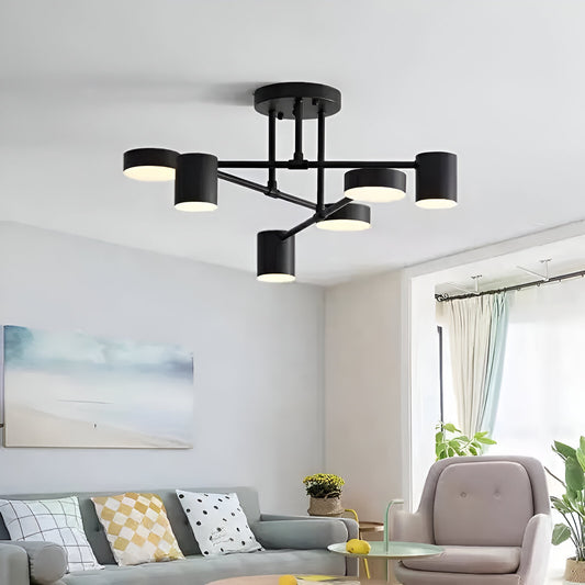 LED полилей GALIOS 26W, 6 елемента, студена/топла/неутрална светлина, черни апликирани LED полилеи Заглавие по подразбиране Alessandro Design