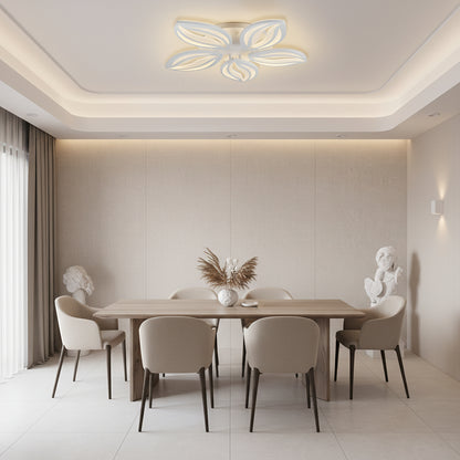 LED полилей с дистанционно управление ORCHID 66W, 5 венчелистчета, Студена/Топла/Неутрална светлина, Димируем, Бял LED полилей с дистанционно управление Default Title Alessandro Design