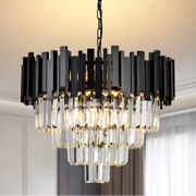 BLOIS Magno Crystal Chandelier 8x E14 D60 cm Черно злато Кристални полилеи с регулируема височина Заглавие по подразбиране Alessandro Design