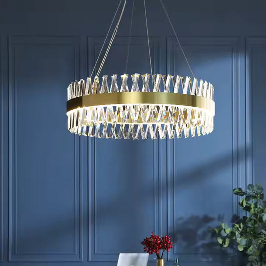 CASERTA Eleganza LED полилей с дистанционно управление, 54W, димируем, диаметър 50 см, златни кристални полилеи Заглавие по подразбиране Alessandro Design
