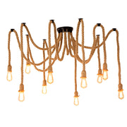 Lustra Vintage LV120/10BK, 10xE27, Rustic, Sfoara si Metal, 2x100cm, Suport Negru Lustre Vintage Default Title Alessandro Design