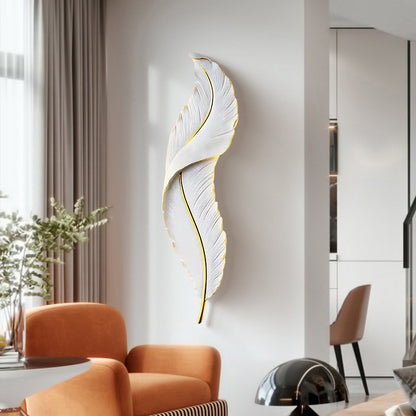 LED стенна лампа, декоративно перо 85CM 31W Студена/топла/неутрална светлина Бяло злато Вътрешни стенни лампи Заглавие по подразбиране Alessandro Design