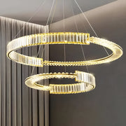 Висящ LED кристален полилей PRISM REGAL 117W, 2 кръга, студена/топла/неутрална светлина, димируем, златист, регулируема по височина Crystal LED полилеи Заглавие по подразбиране Alessandro Design