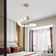 Aurelia 41W акрилен LED висящ полилей с дистанционно управление, димируем, 3000K/4000K/6000K, златни, метални и акрилни LED полилеи с дистанционно управление Заглавие по подразбиране Alessandro Design