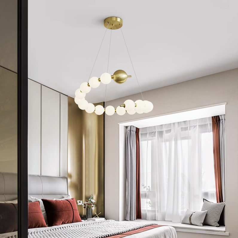 Aurelia 41W акрилен LED висящ полилей с дистанционно управление, димируем, 3000K/4000K/6000K, златни, метални и акрилни LED полилеи с дистанционно управление Заглавие по подразбиране Alessandro Design