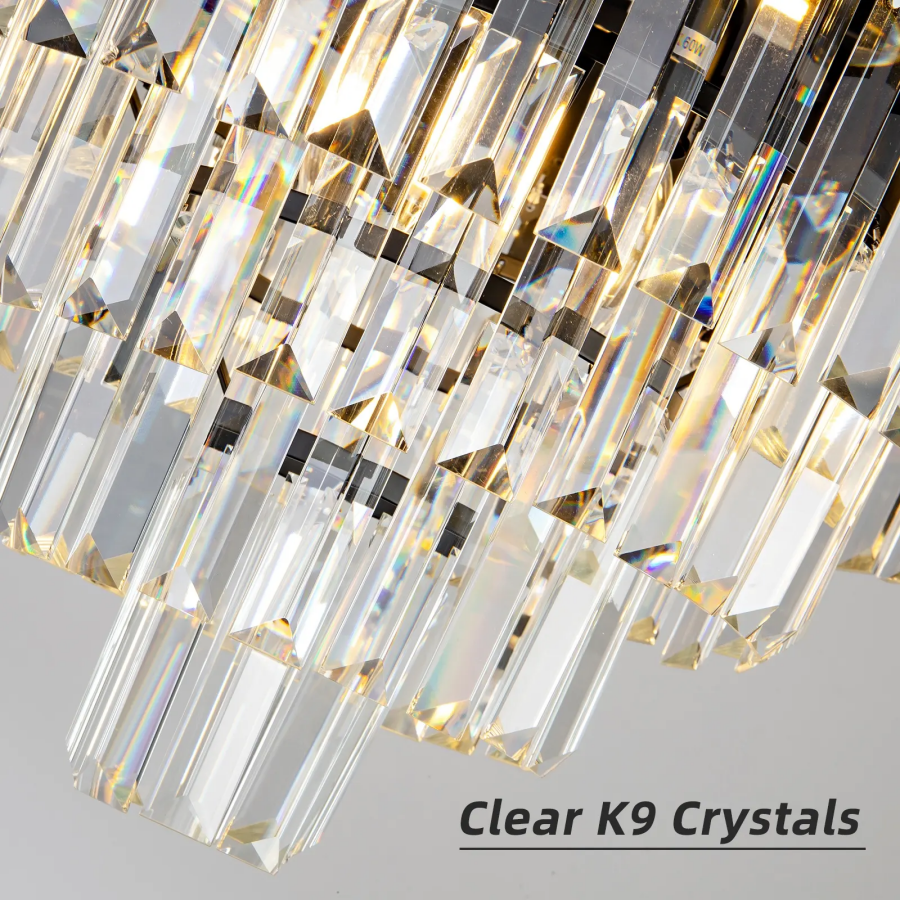BLOIS Magno Crystal Chandelier 8x E14 D60 cm Черно злато Кристални полилеи с регулируема височина Заглавие по подразбиране Alessandro Design