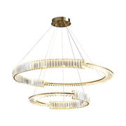Висящ LED кристален полилей PRISM REGAL 117W, 2 кръга, студена/топла/неутрална светлина, димируем, златист, регулируема по височина Crystal LED полилеи Заглавие по подразбиране Alessandro Design