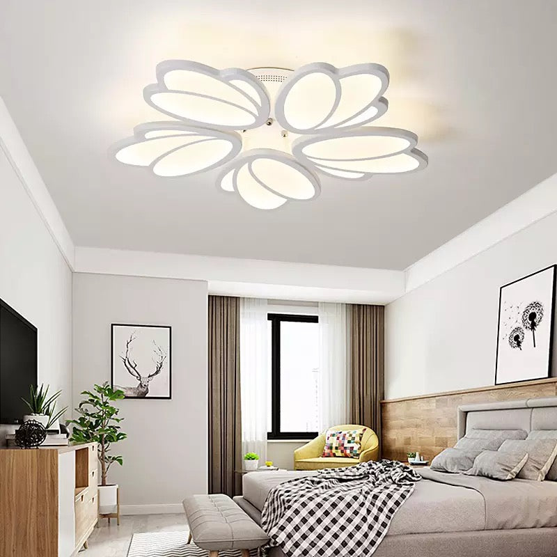 LED полилей с дистанционно управление TULIP 81W, 5 венчелистчета, Студена/Топла/Неутрална светлина, Димируем, Бял LED полилей с дистанционно управление Заглавие по подразбиране Alessandro Design