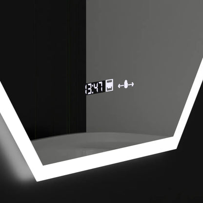Многоъгълно LED огледало, 60X80cm, Hexaluce Marcello MotionGlow сензор, система за обезпотяване, часовник и термометър, Dimabila Marcello огледала Заглавие по подразбиране Alessandro Design