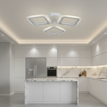 LED полилей ERIKA 20W, 3 квадрата, неутрална светлина 4000k, бял, метални и акрилни LED полилеи Заглавие по подразбиране Alessandro Design