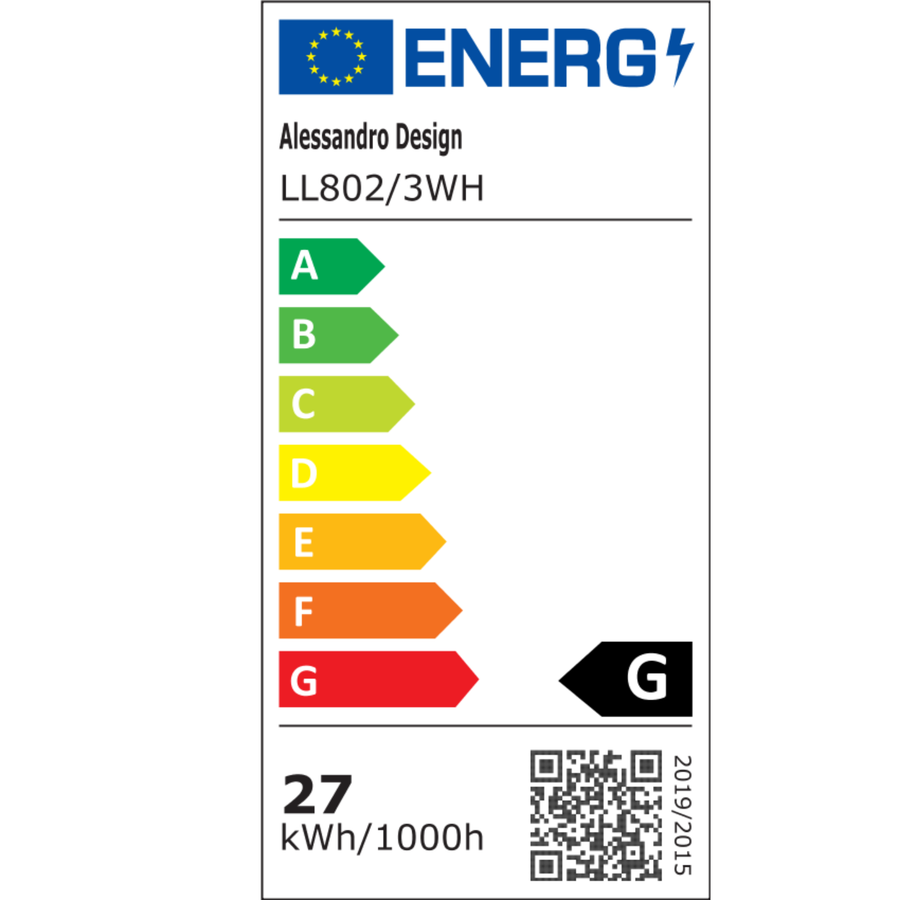 ГОЛЯМ 27W LED полилей, 3 кръга, неутрална светлина, бял