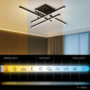 LED полилей с дистанционно управление LINEX, 52W, 4 елемента, линейна, студена/топла/неутрална светлина, димируем, черен LED полилей с дистанционно управление Заглавие по подразбиране Alessandro Design